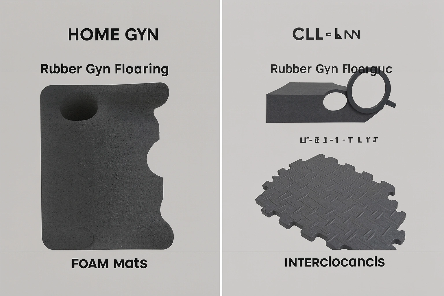 Comparison of rubber flooring foam mats and interlocking tiles for a home gym